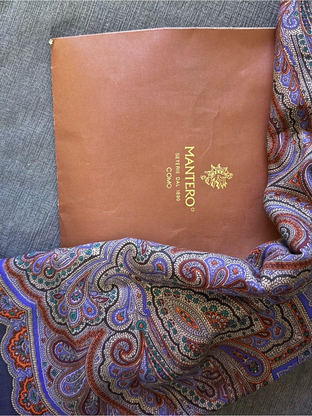 Italian Paisley Wool/Silk Scarf in Multicolor